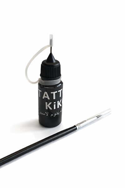 Airbrush Tattoo Kalem Uçlu Likit Geçici Dövme Boyası Fırça ve 3 Adet Şablon H...