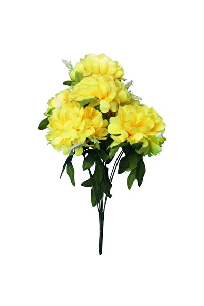 Goliat Buchet artificial de crizanteme galbene cu gipsofilă - Decorațiune pen...