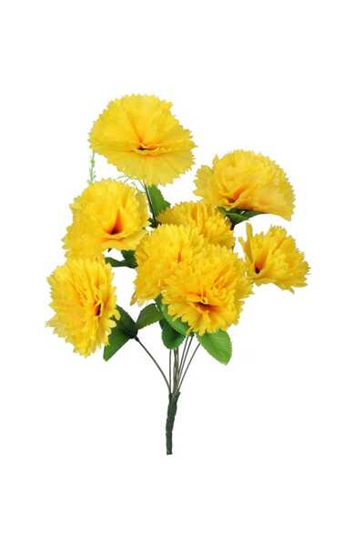 Goliat Bukiet 9 Sztucznych Goździków w Kolorze Żółtym o Długości 40 cm