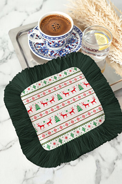 Evimde Bambaşka Șervețel cu franjuri tematic de Anul Nou nordic - Șervețel ru...