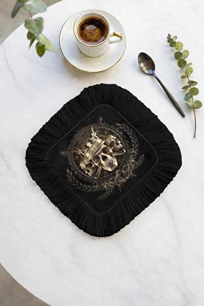 Evimde Bambaşka Χαρτοπετσέτα παρουσίασης με κρόσσια και μοτίβα βασιλικού γοτθ...