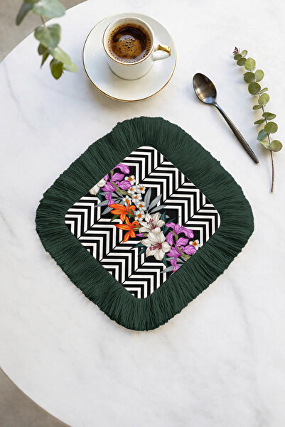 Evimde Bambaşka Zigzag Prugasto Cvjetna Sa resama Prezentaciona salveta - Pro...