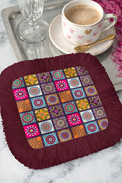 Evimde Bambaşka Șervețele de servire elegante cu franjuri și motive etnice - ...