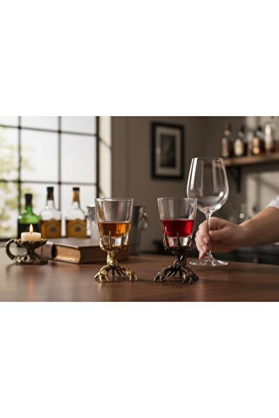 e-life shop Luxury Cast Iron Scorpio Design Set of 2 Zodiac Shot Glasses Coll...