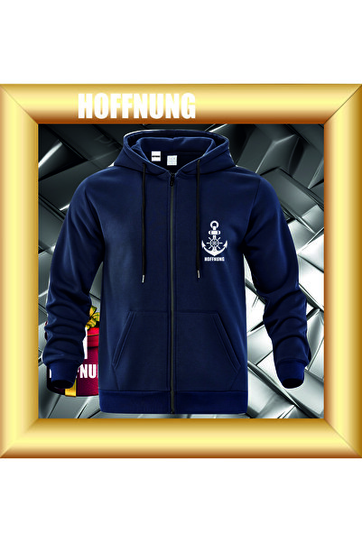 HOFFNUNG Unisex Cotton Oversize "Anchor" Printed Hooded Collar Comfortable Ca...