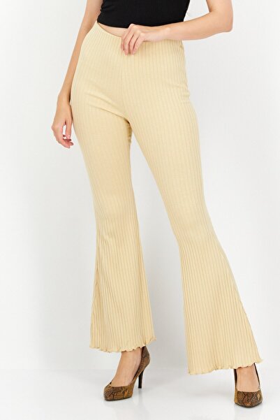 Don't Call Me Jennyfer Women Regular Fit Textured Wide Leg Pant, Beige