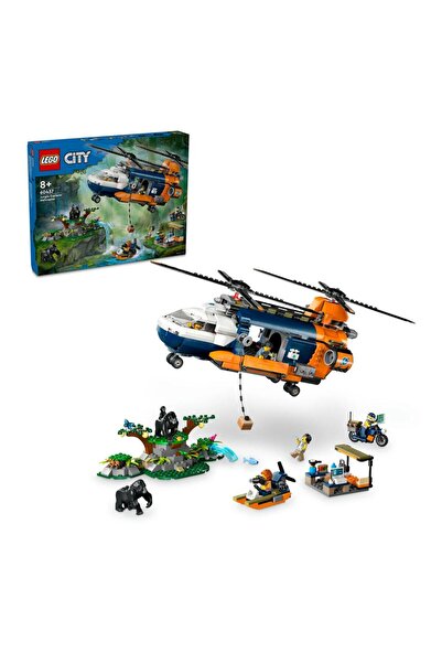 LEGO City Exploration Jungle Explorer Helicopter at Base Camp 60437 - 881 Pieces