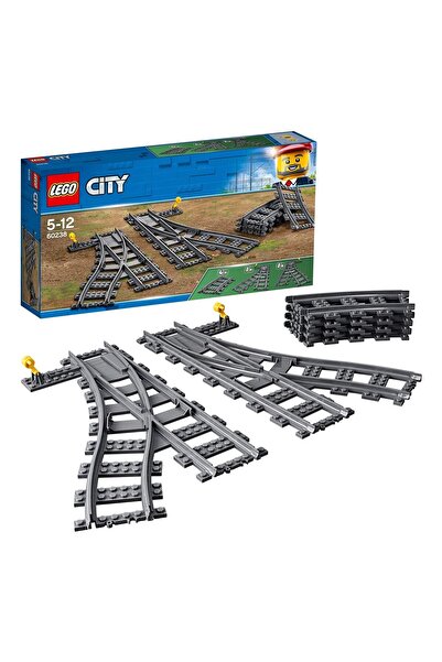LEGO City 60238 Switch Tracks Building Set for Cargo Train, 8 Pcs, with Curve...
