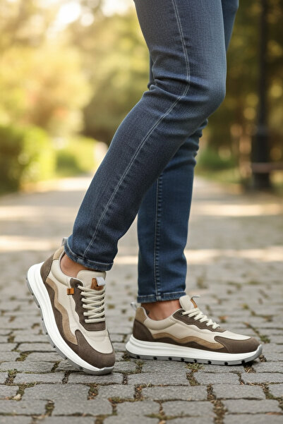 İYİSİNDEN SHOES حذاء رياضي رجالي من الجلد الطبيعي الفاخر مع نعل فايلون لتقويم...