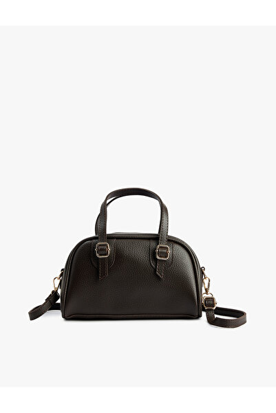 Koton Τσάντα χειρός από συνθετικό δέρμα με φερμουάρ, λουράκι και μεταλλικά αξ...