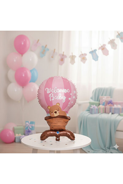 DODOMAR Welcome Baby Written Foil Balloon - Welcome Baby Pink Foot