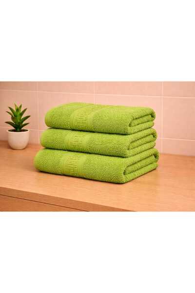 OEM Set 3 prosoape de baie Verde din Bumbac 100% cu model grecesc, 50x90 cm, ...