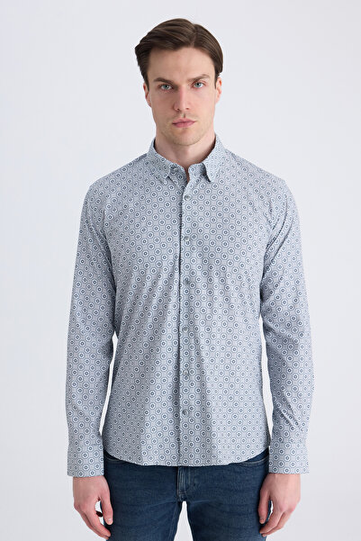 Twn Slim Fit Stone Printed Shirt