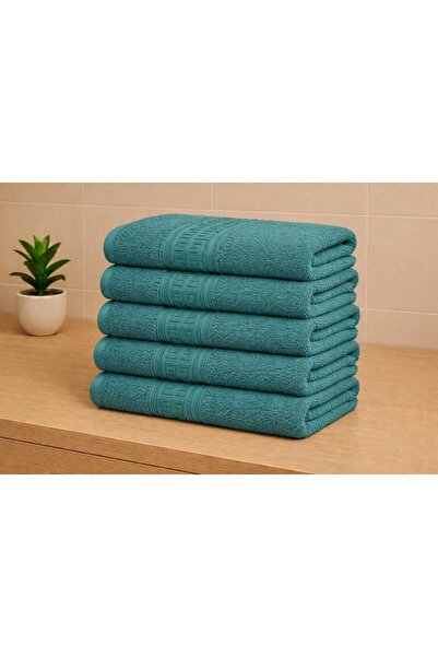 OEM Set of 5 Aqua bath towels made of 100% Cotton with Patterned , 50x90 cm, ...