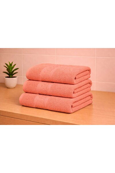 OEM Set of 3 Orange bath towels made of 100% Cotton with Patterned , 50x90 cm...
