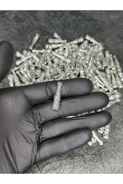 Mos Tespih قطعة واحدة من تصميم خاص بنمط الثعبان مصبوبة باللون الفضي مسبحة الص...