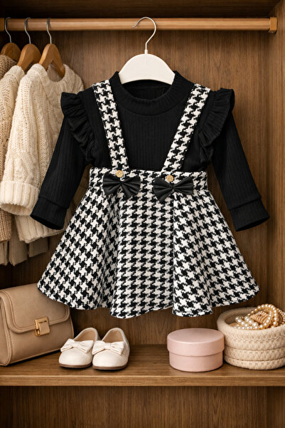 CANİNİ BEBE iyonklu Kazayağı Salopet Elbise