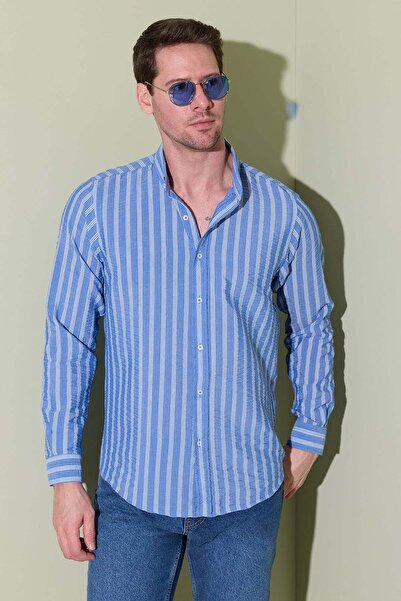 Fulla Moda Striped Jacquard Shirt