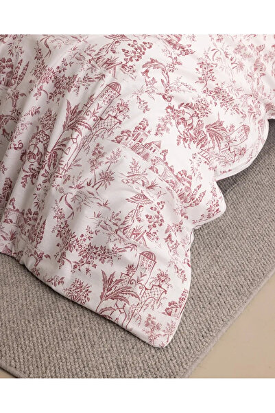 Madame Coco Etile King Size Lastikli %100 Pamuk Ranforce Baskılı Nevresim Takımı