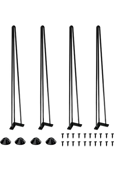 Other Picioare Masa Hairpin - Otel Carbon, Protectie Podea - Set 4 Bucati, 86...