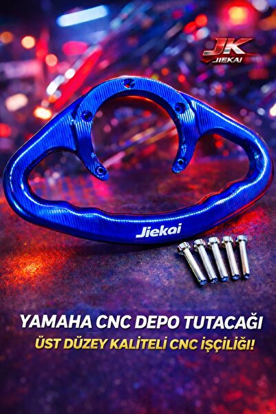 JK - Yamaha Uyumlu CNC Alüminyum Depo Tutacağı Mavi – Karbon Desenli Spor Tas...