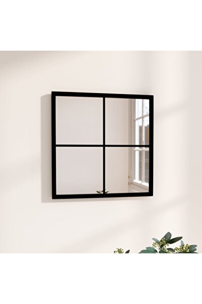 Concept Oglindă de perete, negru, 40x40 cm, metal