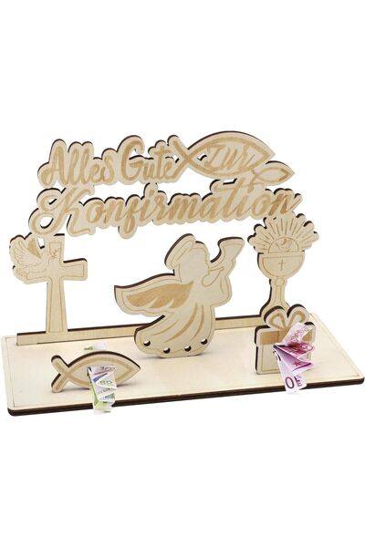Other Angel Wooden Cross for Anointing - Money Gift, Blessing Message - 25x11...