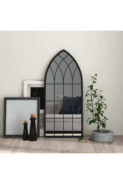 Concept Oglindă, negru, 100x45 cm, fier, utilizare în interior