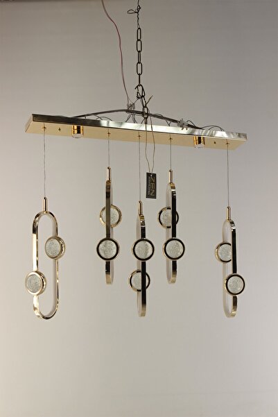 GN GEN AYDINLATMA Elegant Gold Dikey Sıralı Serisi Formu 5'li 3 Renk Ledli Ca...