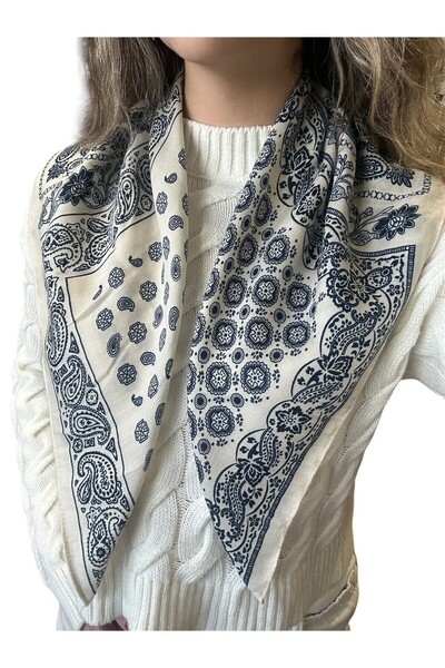 BYYEŞO Eșarfă roșie cu model detaliat 65*65