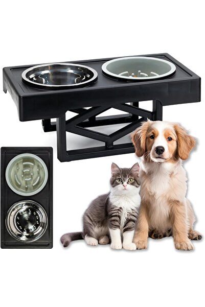 Other Set 2 Boluri Inaltate Caini - Inaltime Reglabila 20-30 cm, Otel Inoxida...