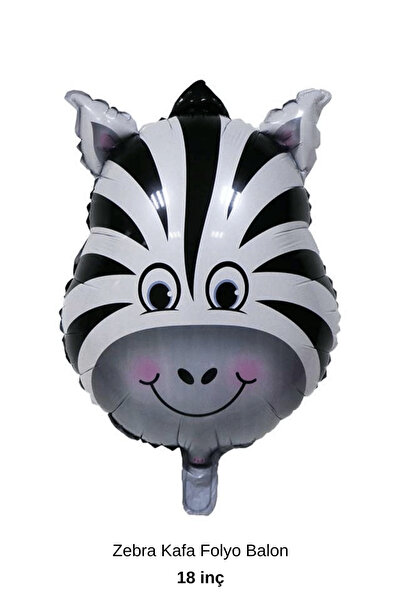 Bunloon Zebra Kafa Folyo Balon Safari Doğum Günü Dekoru