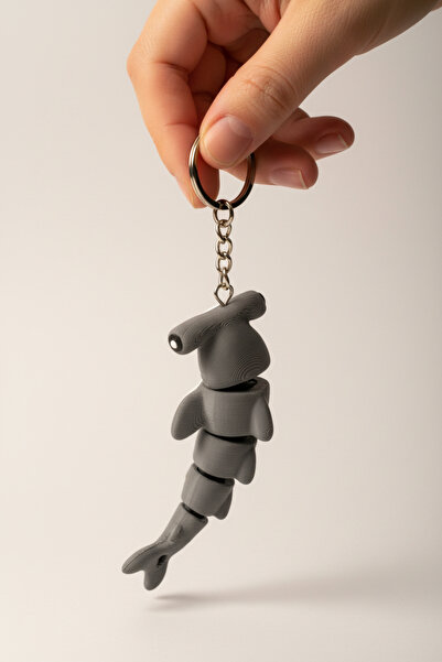 Pazarois سلسلة مفاتيح متحركة على شكل سمكة المطرقة