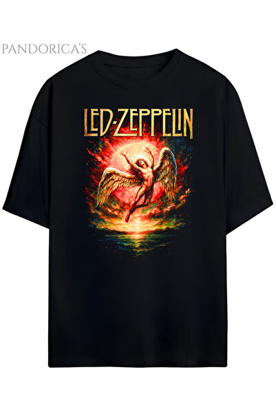 Grafftee Clothing Tricou unisex din bumbac cu design Led Zeppelin Pandorica