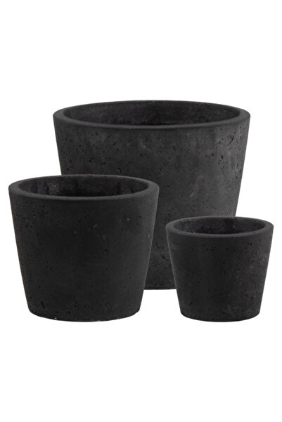 Haca أصيص زراعة من الإسمنت عالي الجودة ومتين مكون من 3 قطع