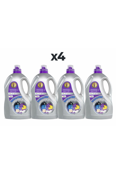 Wash & Free 4X Pack - Universal Washing Gel Lavender 5 L – Liquid Detergent, ...