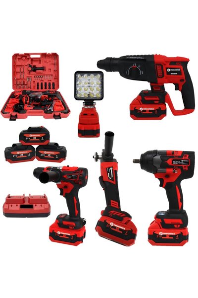 prohummer HKT507 21V Kömürsüz 5’li Kırıcı Delici, 800Nm Somun Sıkma, Matkap, ...