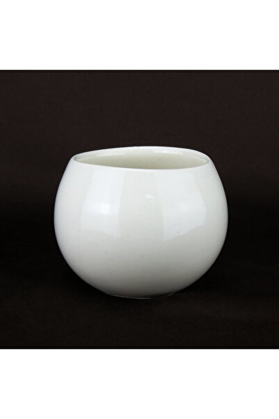 HanBazari El Yapımı Seramik Çok Amaçlı Küre Form Kase - 2 adet – Saksı, Mumlu...