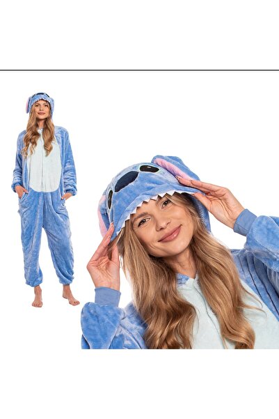 Other Kigurumi Stitch Jumpsuit Pajamas — Fluffy Homemade Onesie Costume, Blue...