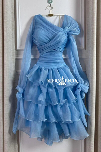 narvenia Flora Crinkle Dress with Shiny Ruffles