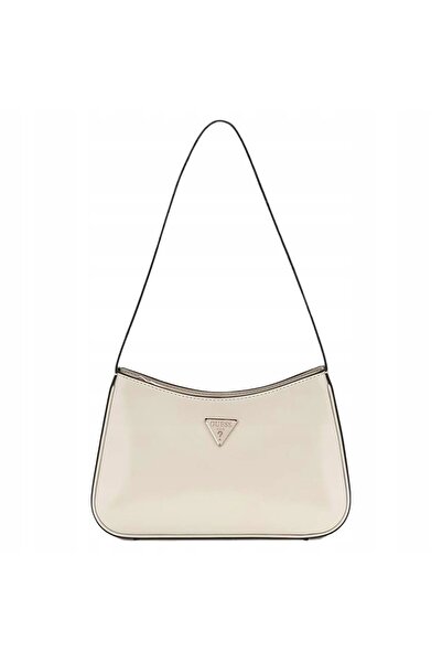 Guess Women's Beige Small Elegant Shoulder Bag Smooth Light Cream