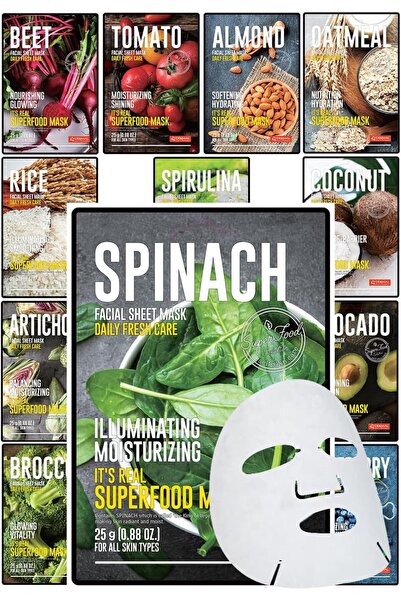 Other Facial Sheet Masks - Moisturizing, Radiant Skin, Superfood - Set of 12 ...