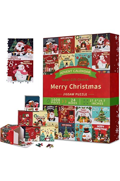 Other Calendar de Advent Puzzle - 1008 Piese, 24 Cutii, Carton Reciclat, Crac...