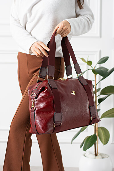 H&D COLLECTİON Burgundy Unisex Soft Faux Leather Casual Hand Shoulder Sports ...