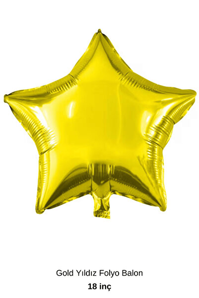 Bunloon Gold Yıldız Folyo Balon Doğum Günü Parti Dekoru