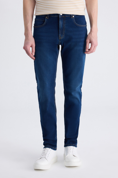 D'S Damat Ds Damat Slim Fit Indigo Cotton Denim Trousers