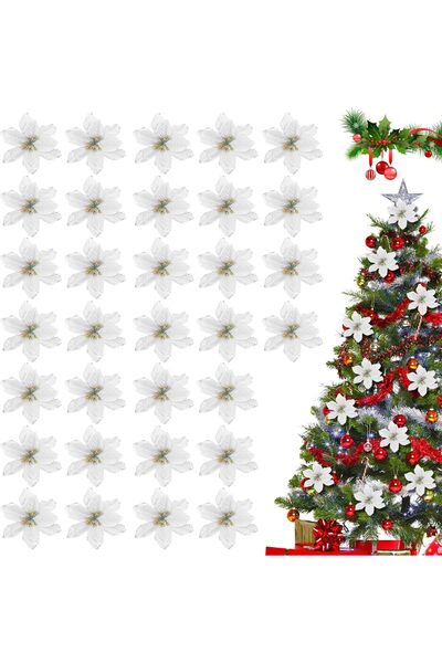 Other Flori Artificiale Crăciun - Decor Brad cu Sclipici, Polietilenă - 32 Pi...