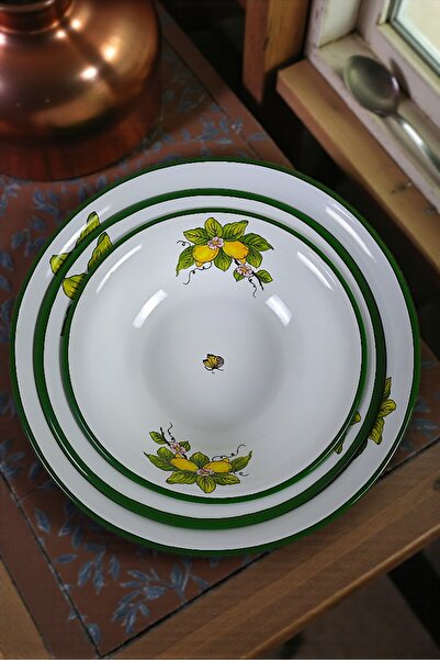 İnci Emaye 32 Cm-36 Cm-40 cm 3-Piece Enamel Basin Whisk and Mixing Bowl, Doug...