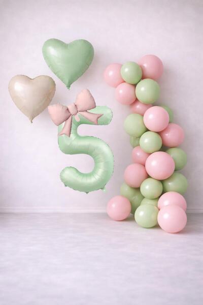 Patladı Gitti Set de decorațiuni cu baloane pentru aniversarea de 5 ani, verd...