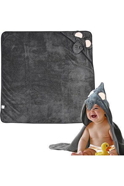 Other Prosop de Baie cu Glugă Bebeluși - Elefant, Absorbant, 100% Poliester -...